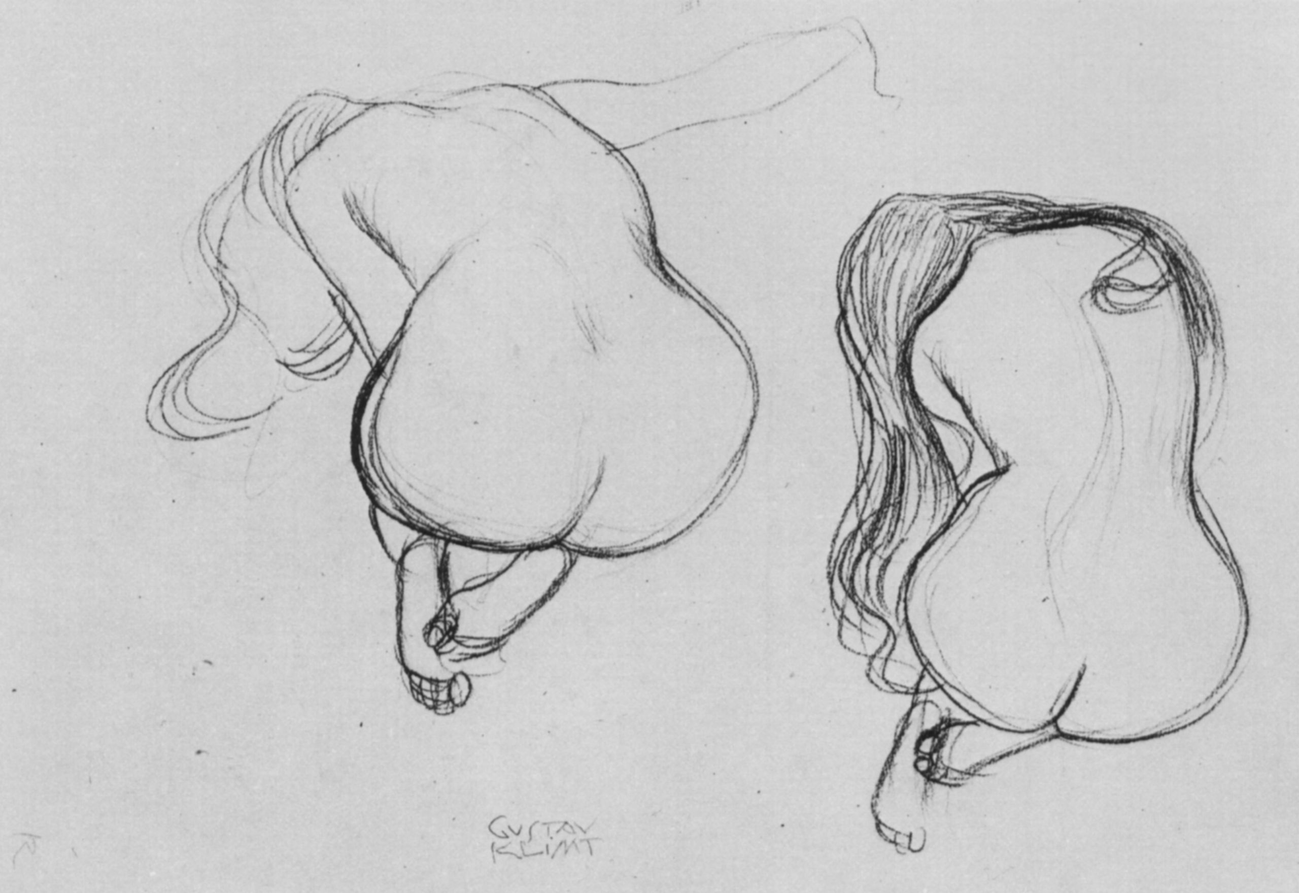 Gustav Klimt - Two Studies of Sitting Nudes 1902